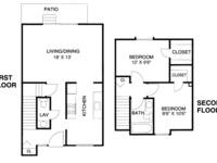 $1 / Month Apartment For Rent: 2 Bedroom Townhouse - Hazelcrest Place Apartmen...
